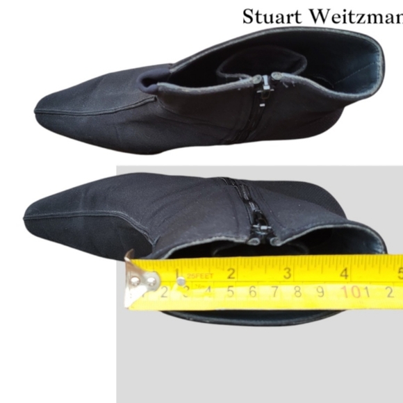 Stuart Weitzman Kitten Juniper Short Black Gortex Knit Ankle Boot Shoe Women 8 - Picture 10 of 14